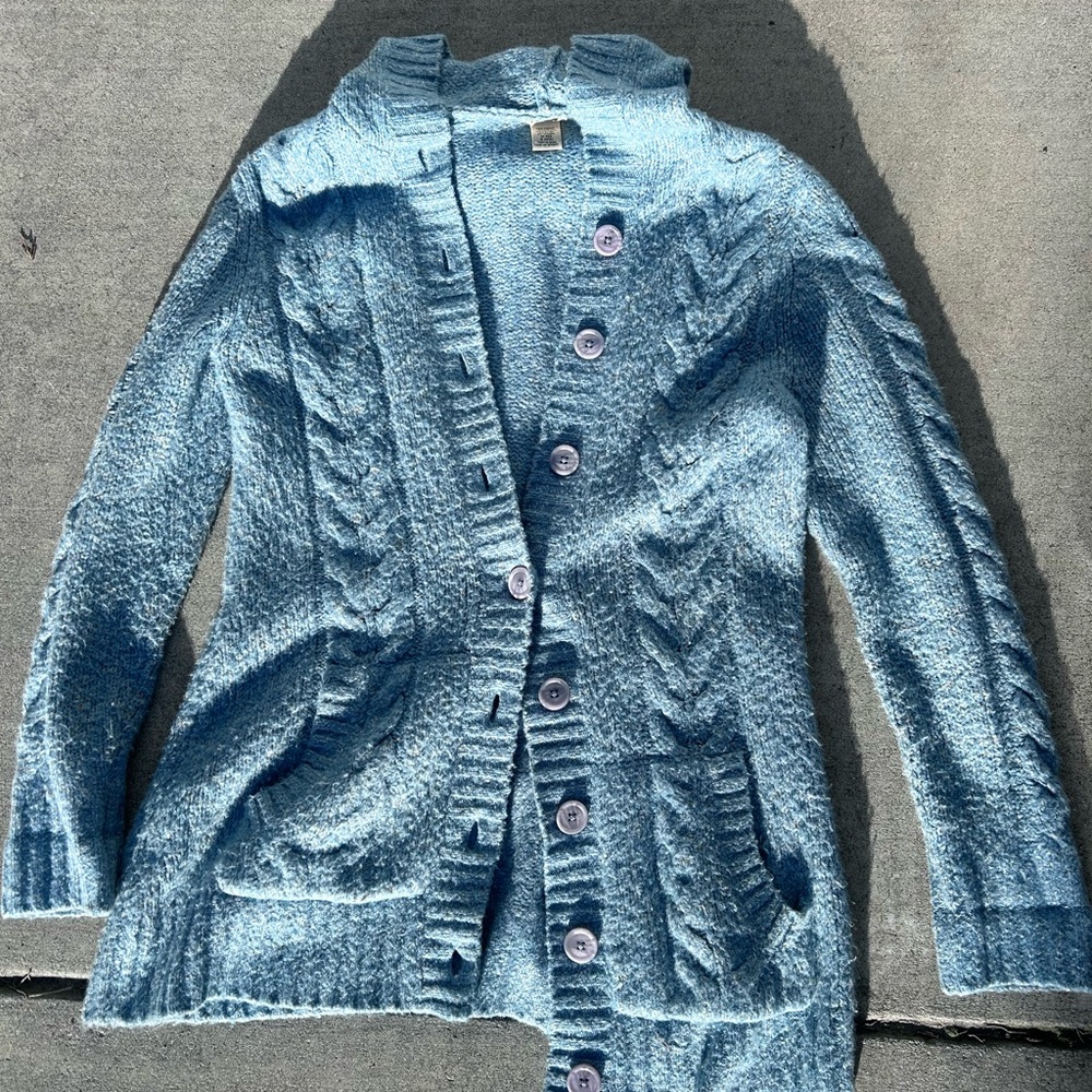 L.L. Bean Light Blue Cardigan Sweater